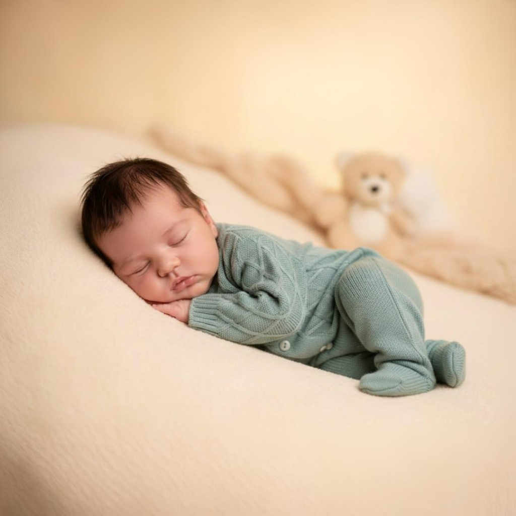 Macacão Bebe Tricot Menina e Menino Delicado Enxoval Saída Maternidade Com Manta Biami Baby
