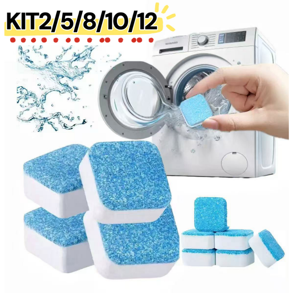 Limpador de máquina de lavar, comprimido efervescente sólido para remover manchas