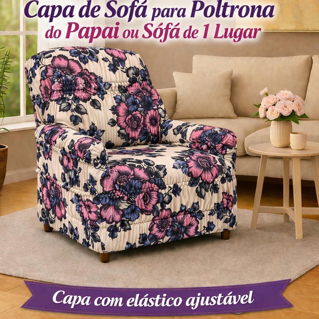 Capa de sofá de 1 lugar Estampada