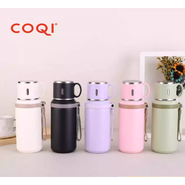 Copo térmico portátil de grande capacidade e dupla finalidade, cinco cores disponíveis