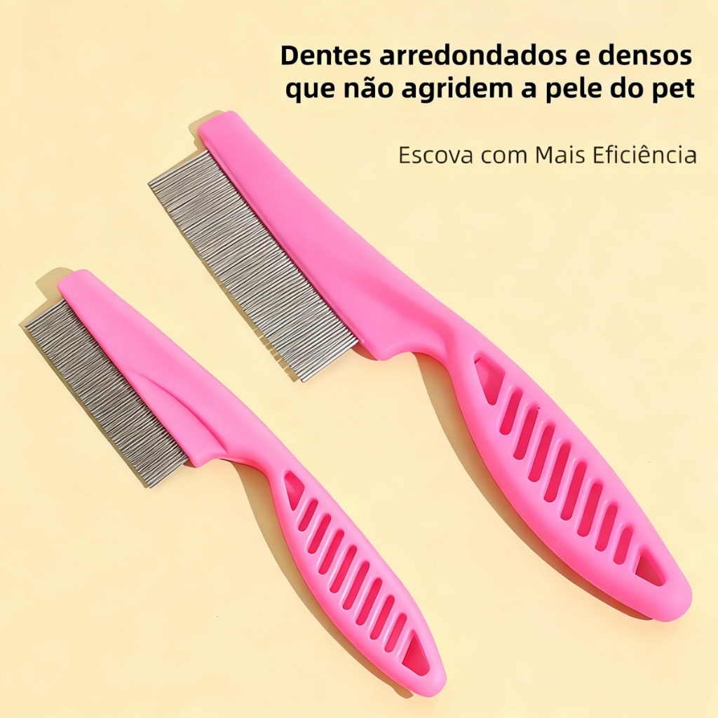 Pente Fino Anti Pulgas Lêndeas Pulgas Carrapatos Remelas Remove Pelos Mortos Cachorro Gato