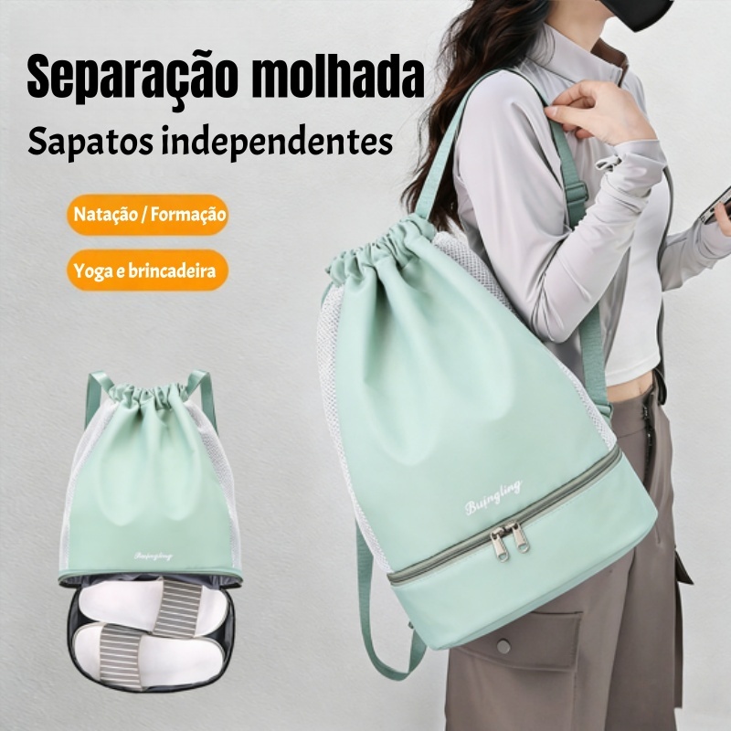 Mochila Esportiva Bag Impermeável Oxford Compartimento Roupas Molhadas e Sapatos Bolsa para Natação Praia Viagem  Grande
