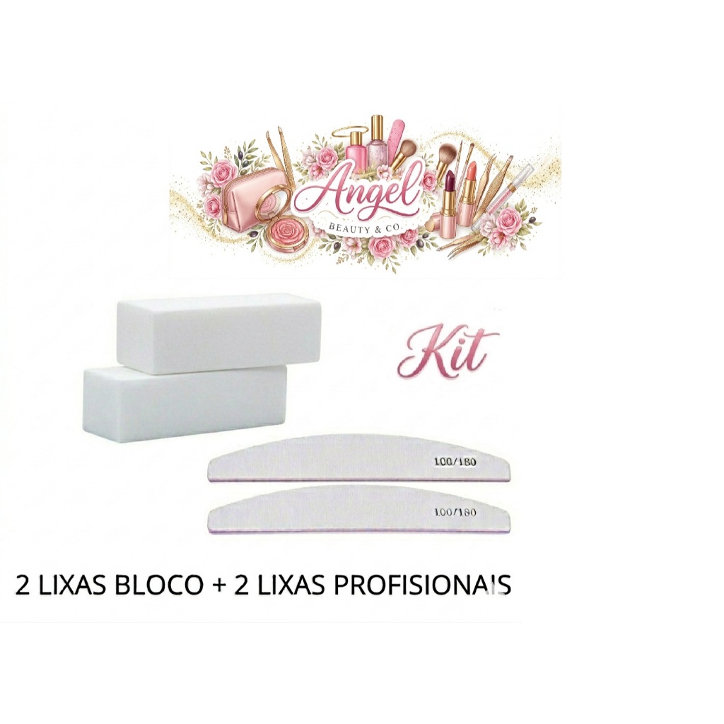 KIT LIXAS UNHAS 2 LIXAS BLOCO POLIDORA 2 LIXA PROFISSIONAL LAVÁVEL ENCAPSULAMENTO TIPS