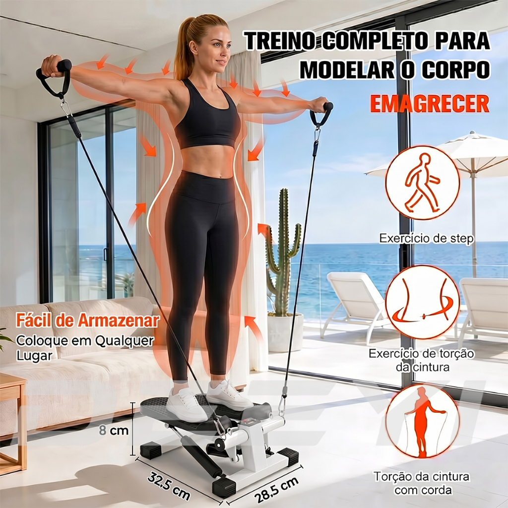 DEEYI Stepper Residencial Mini Simulador De Escada Aparelho De Step Stepper Inteligente Com Display Para Cardio De Corpo
