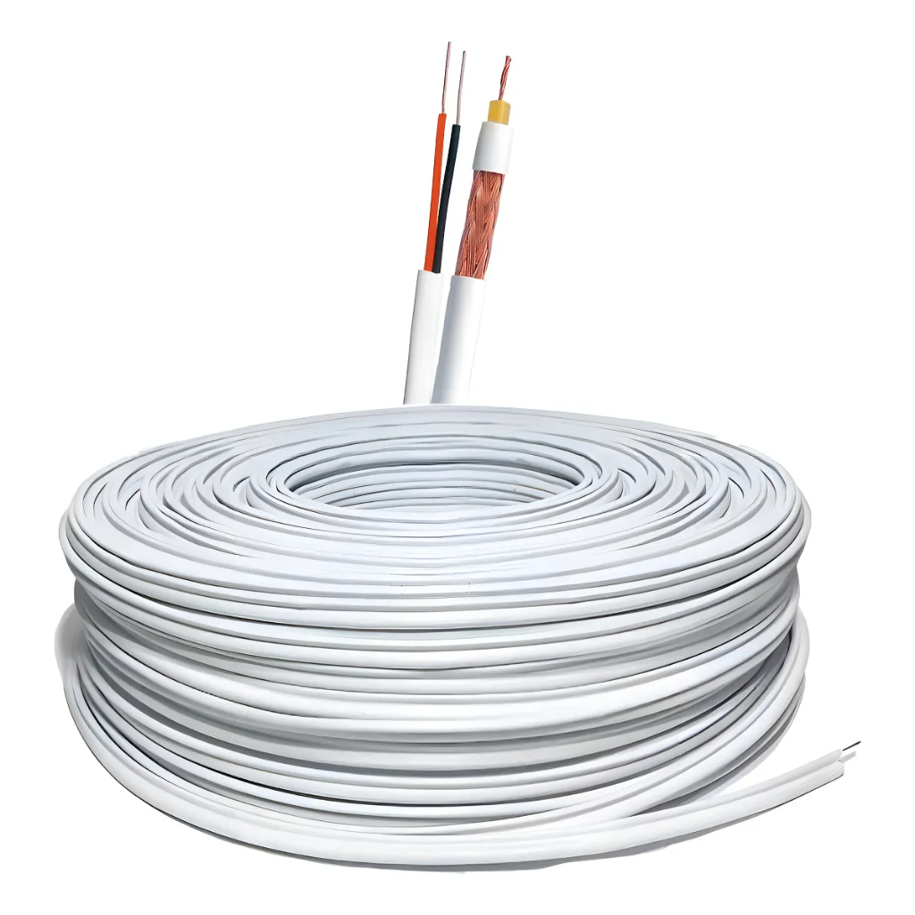 Cabo Coaxial Câmeras Segurança Cftv 4mm Slim Bipolar 50m