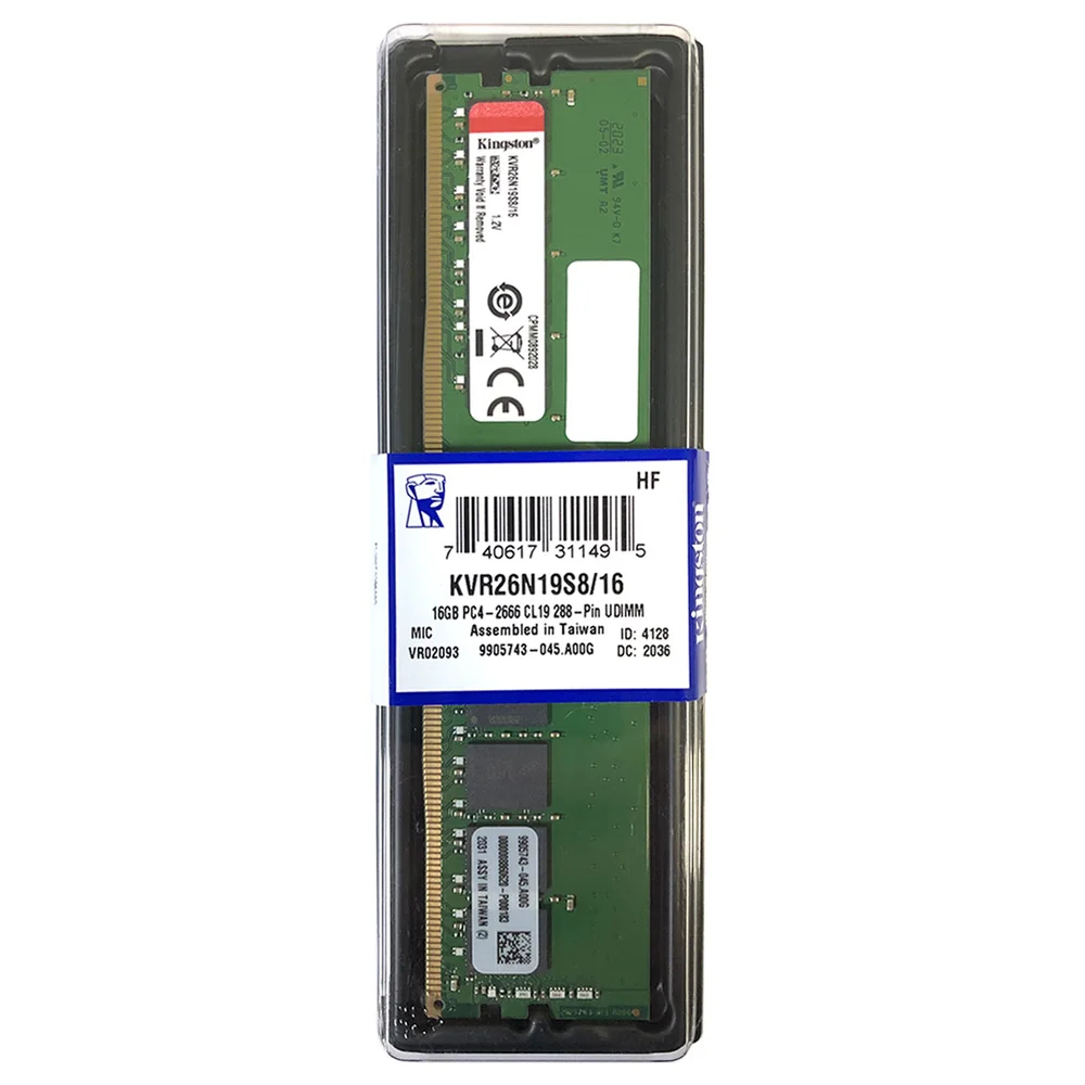 Memória Ram Desktop Pc 16gb Ddr4 2666Mhz Kingston KVR26N19S8/16