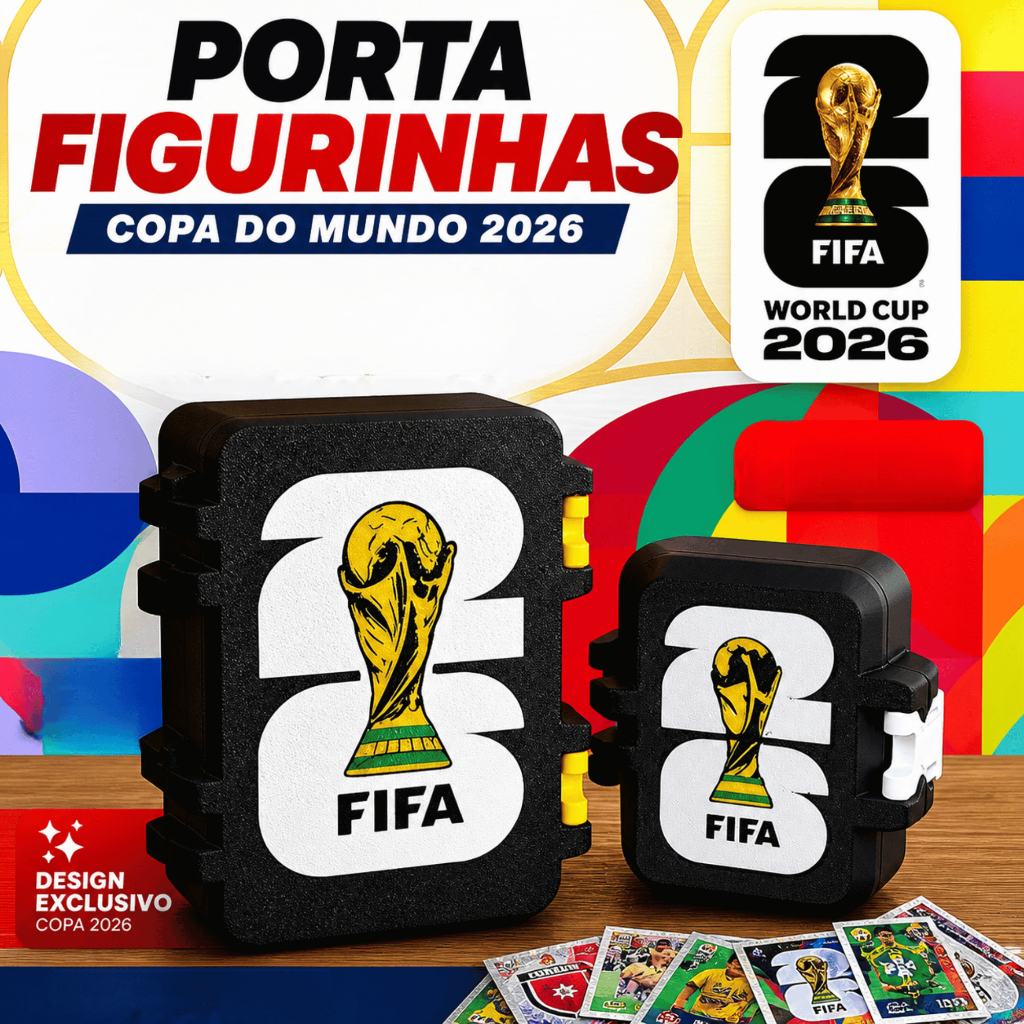 Porta Figurinha Album Copa do Mundo 2026 Estojo para Guardar Figurinhas Organizador Caixa Kit ou 1 u