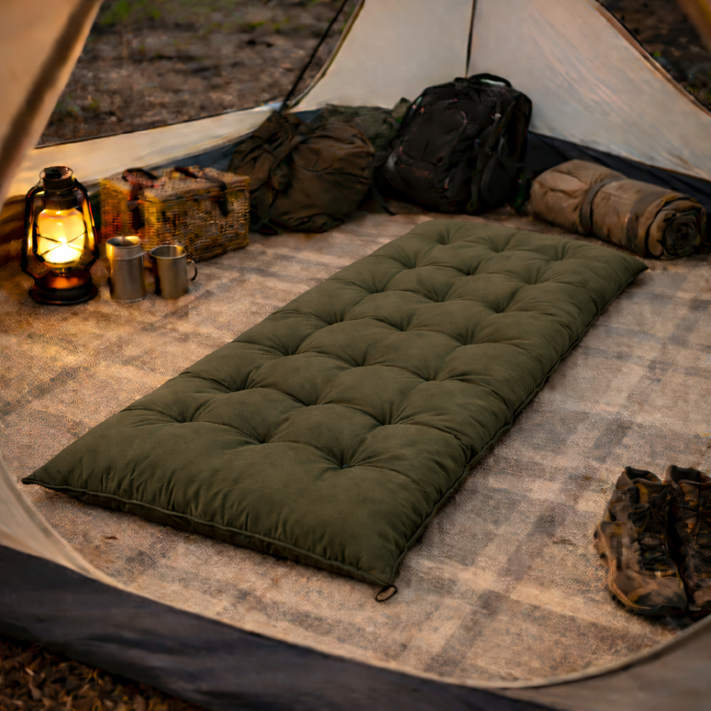 Colchonete Camping 170x60cm  Espreguiçadeira Solteiro para Acampamento Confortável
