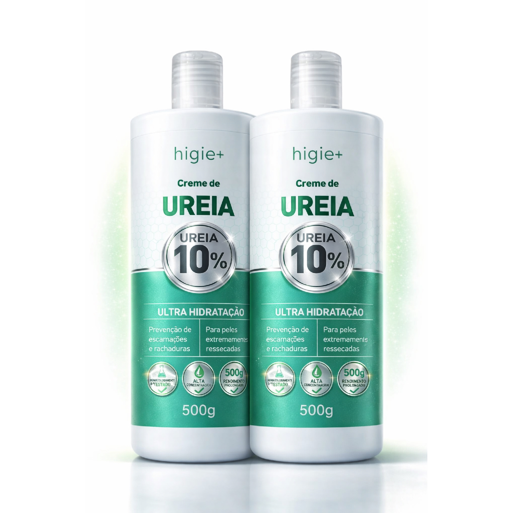 Kit 2 Creme de Ureia 10% 500g Ultra Hidratação Rosto Corpo e Pés