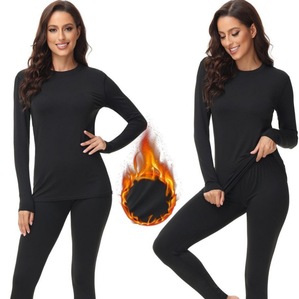 Kit Conjunto Blusa Segunda Pele Térmica Flanelado + Meia Calça Sem Pé Frio Intenso feminino