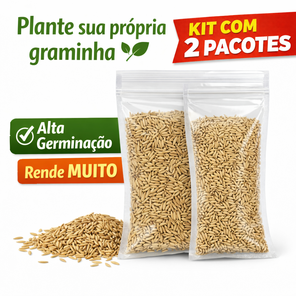 KIT COM 2 - Sementes Haiglas Premium para Gatos 20g | Cultivo Fácil em Casa | Alta Germinação