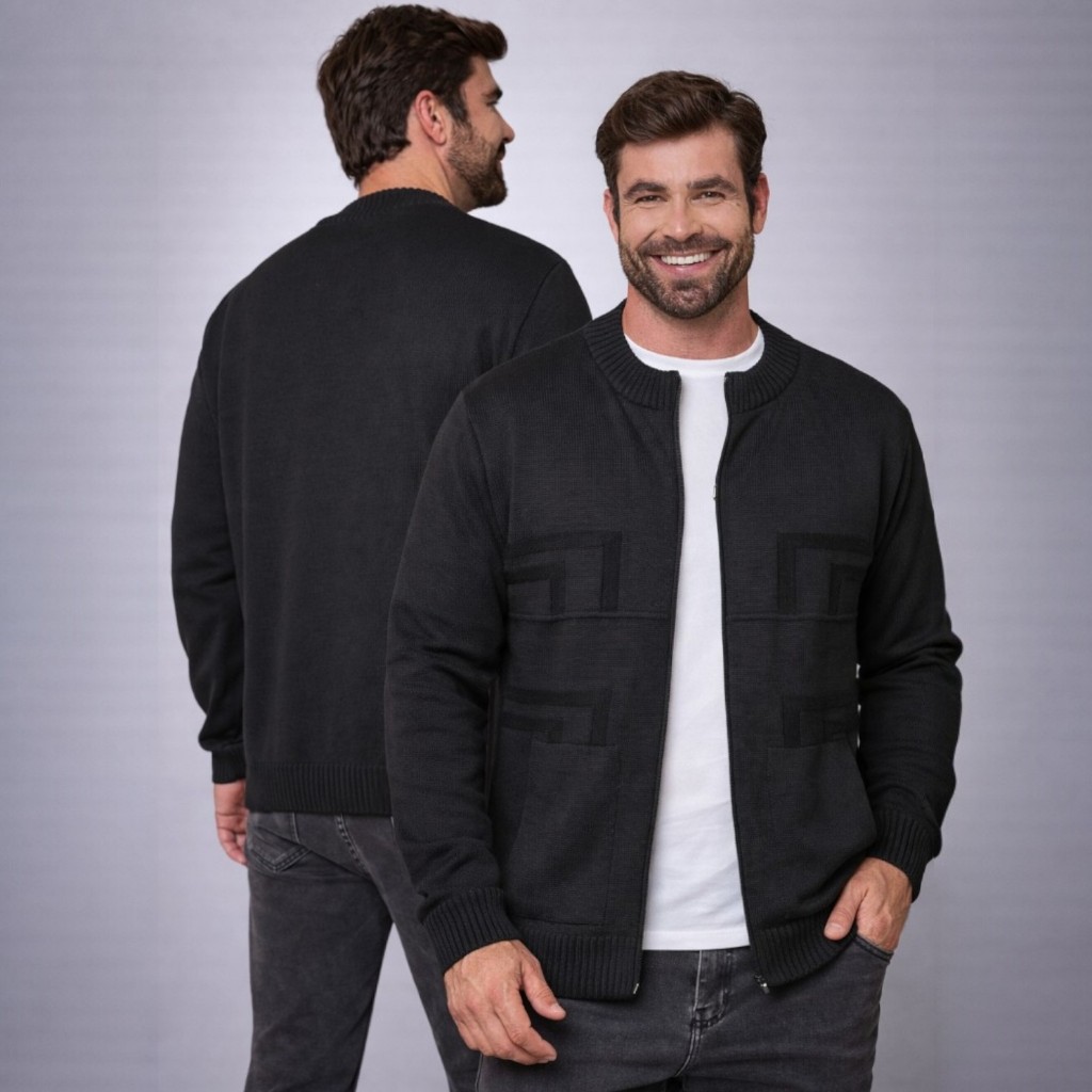 Jaqueta Masculina Inverno Corta Vento Com Zíper e Bolso Casaco Masculino
