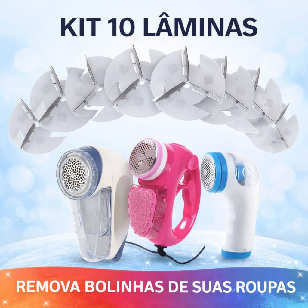 Kit Com 10 Lâminas Refil Reposição Para Papa Bolinhas Fiado Roupa Aparelho Tira Cabeçote Repor Removedor Circular