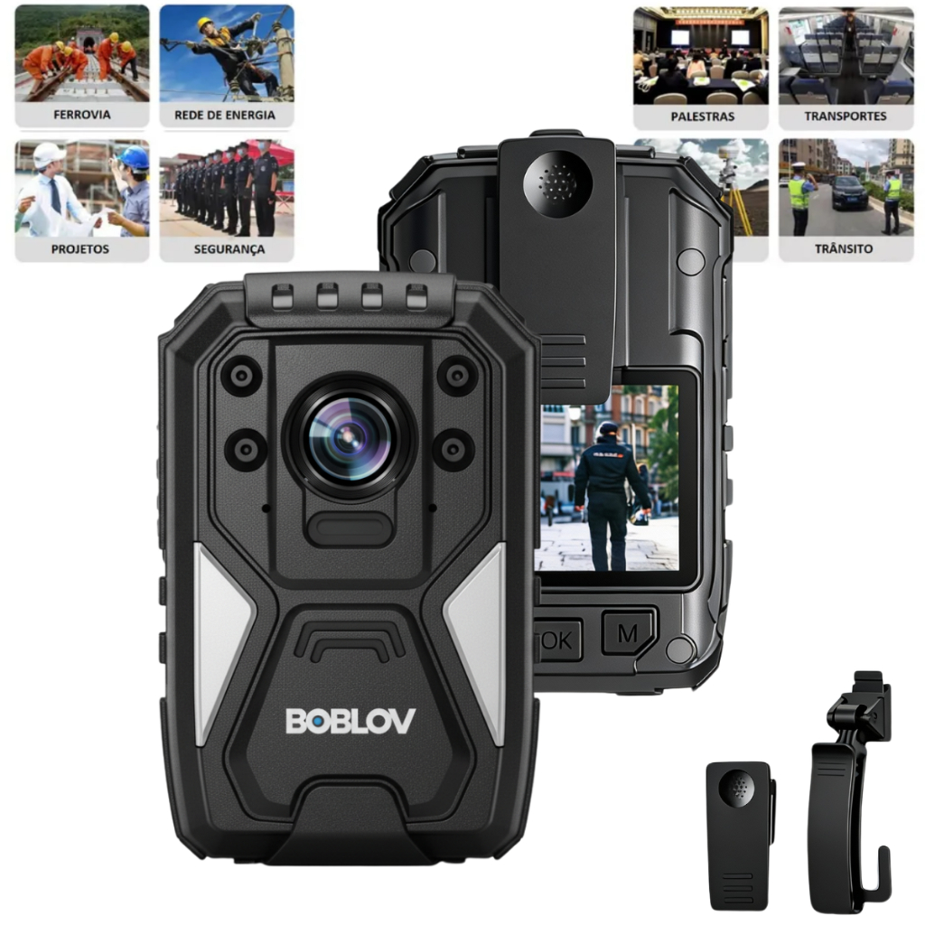 Body Cam 4K GPS 128GB Câmera Corporal Visão Noturna Gravação Profissional Segurança