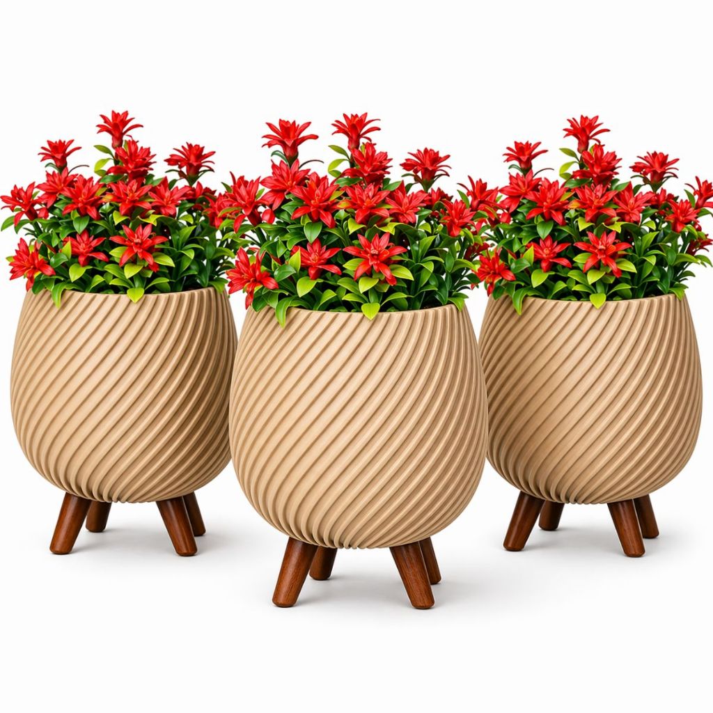 Kit 3 Vaso Decorativo Espiral Cachepô Minimalista Enfeite Decoração Casa Sala Rack Planta Artificial