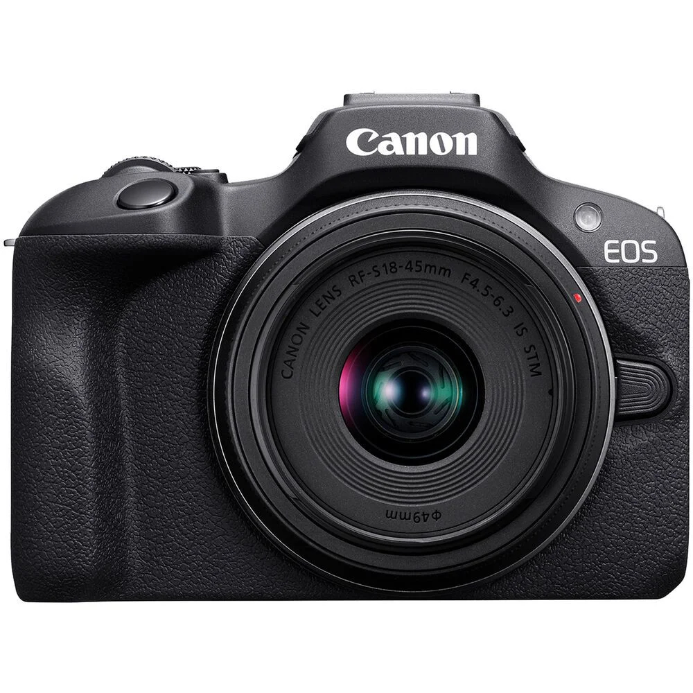 Câmera Canon Eos R100 Digital Mirrorless 4k 24.1mp Com Lente Kit Rf-s 18-45mm Is Stm