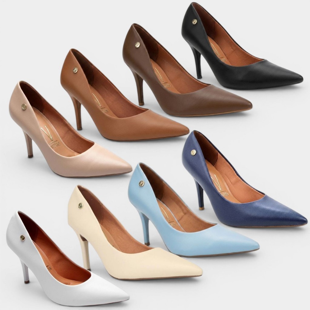 Scarpin Vizzano Pelica Fosco Salto Alto Feminino Conforto Feminino