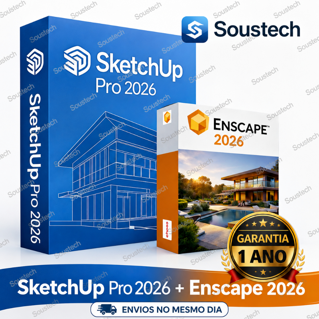 SketchUp Pro 2026 + Esncape 2026 Vitalicio 1 Ano De Garantia