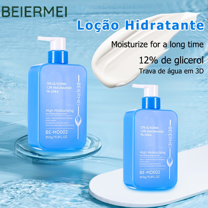 [Siga a loja e ganhe 10% de desconto]BEIERMRI Loção Corporal Clareadora Hidratante 350ML Refresca E Ilumina A Pele Melan