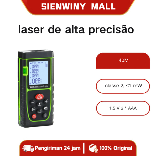 Medidor de distância a laser de alta precisão de 40m/50m m/in/ft/ft+in ALEX