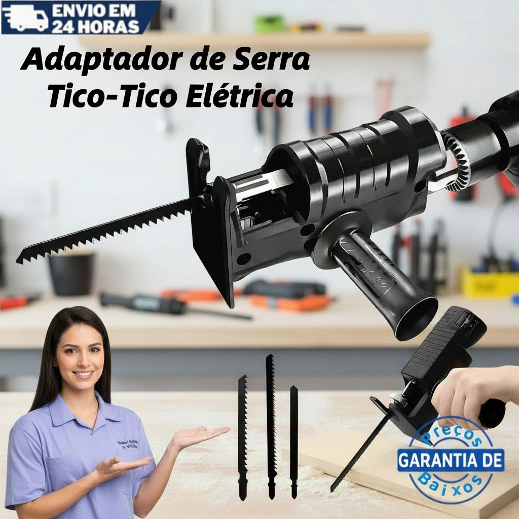 Kit Serra Adaptador De Serra Tico-Tico Elétrica Para Furadeira /Parafusadeira/Ferramenta de Corte p/Madeira