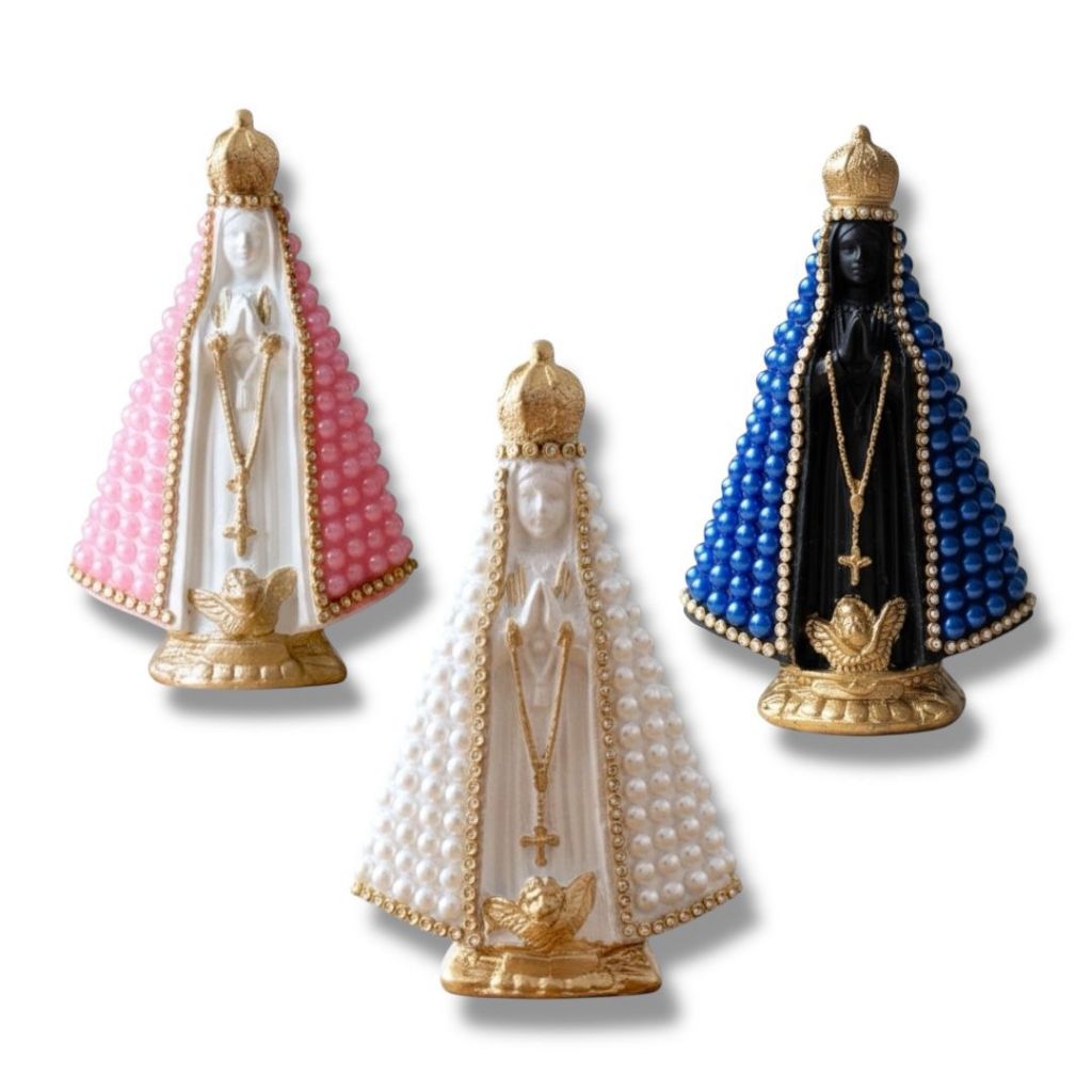 Imagem Nossa Senhora Aparecida Branca Perola Perola 15 Cm