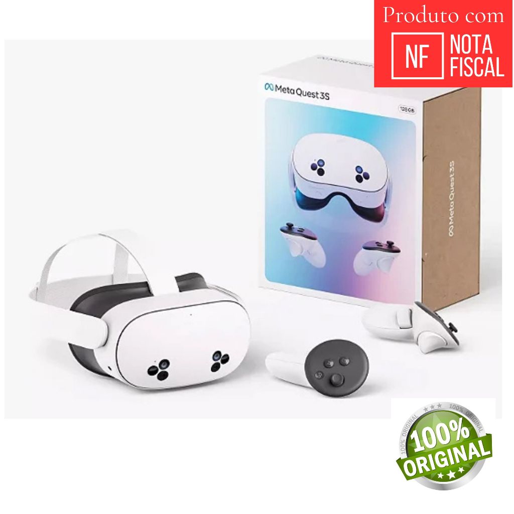 Óculos de Realidade Virtual Meta Quest 3S 128Gb VR Realidade Aumentada Novo Lacrado