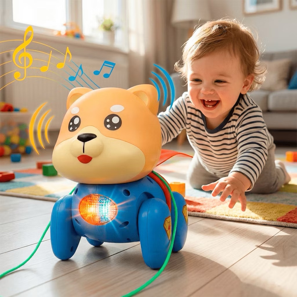 Cachorrinho Inteligente Com Luz e Sons Anda Musica Motora