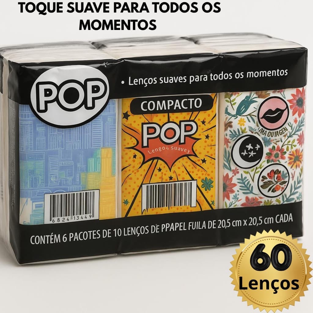 Kit de 60 Lenço de Papel Duplo Pop Suaves Pacotes de Bolso p/ Casamento