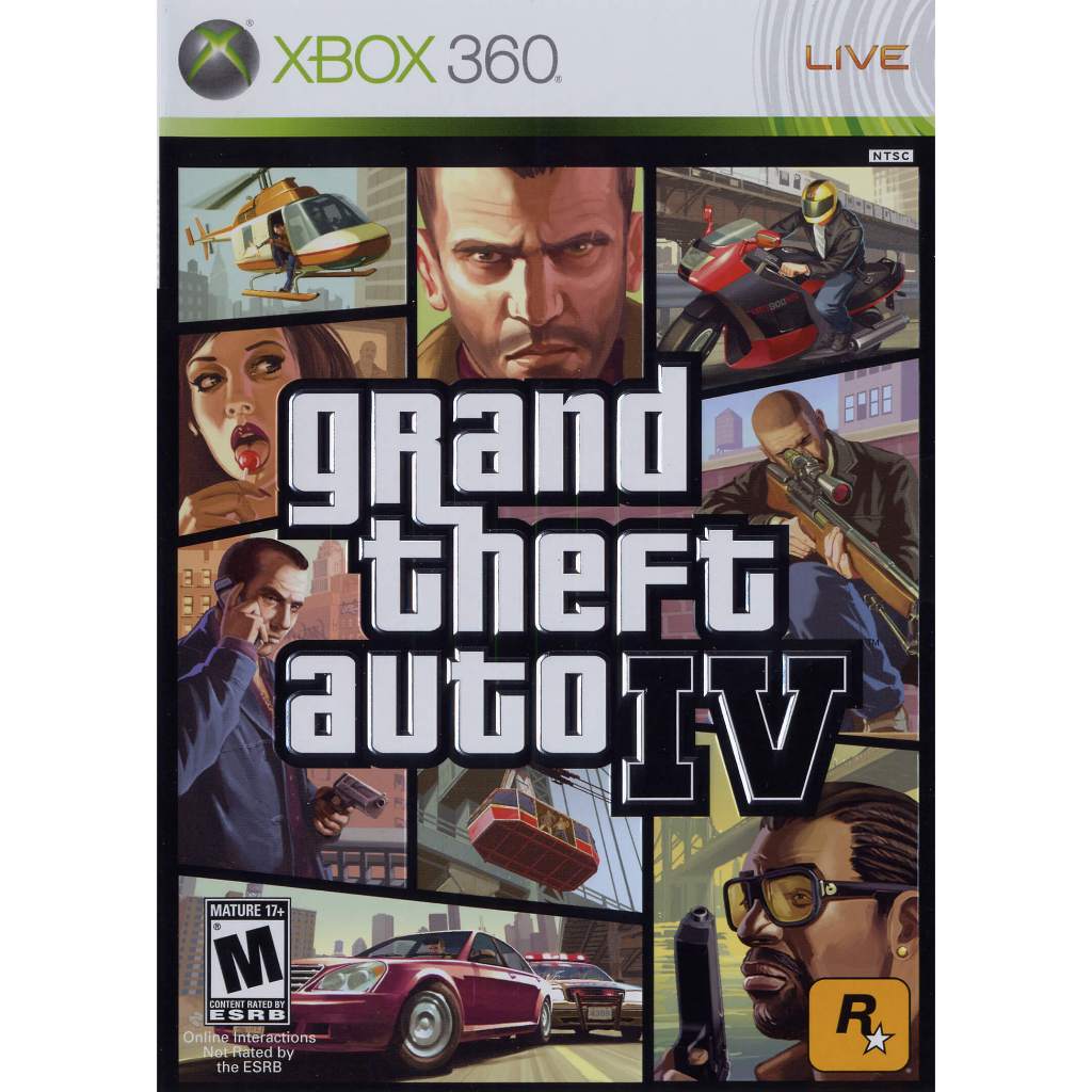GTA IV Xbox 360 DVD Jogo Completo Grand Theft Auto 4 Mídia Física Desbloqueado