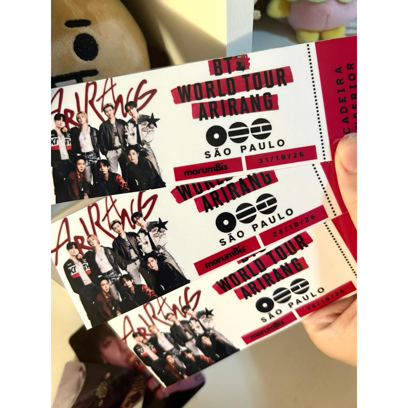 ingresso fanmade de show arirang LAMINADO  São Paulo |kpop,tiket,jk,v,jm,rm,jn,jhp,sgD