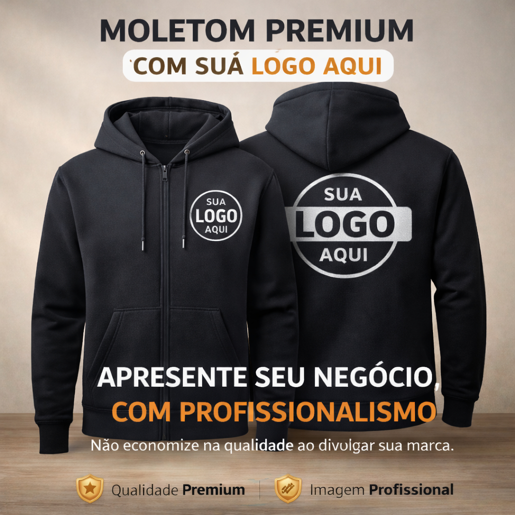 BLUSA MOLETOM C/ZIPER PERSONALIZADO MASCULINO E FEMNINO C/BOLSO SUPER CONFORTÁVEL ULTRA QUALIDADE