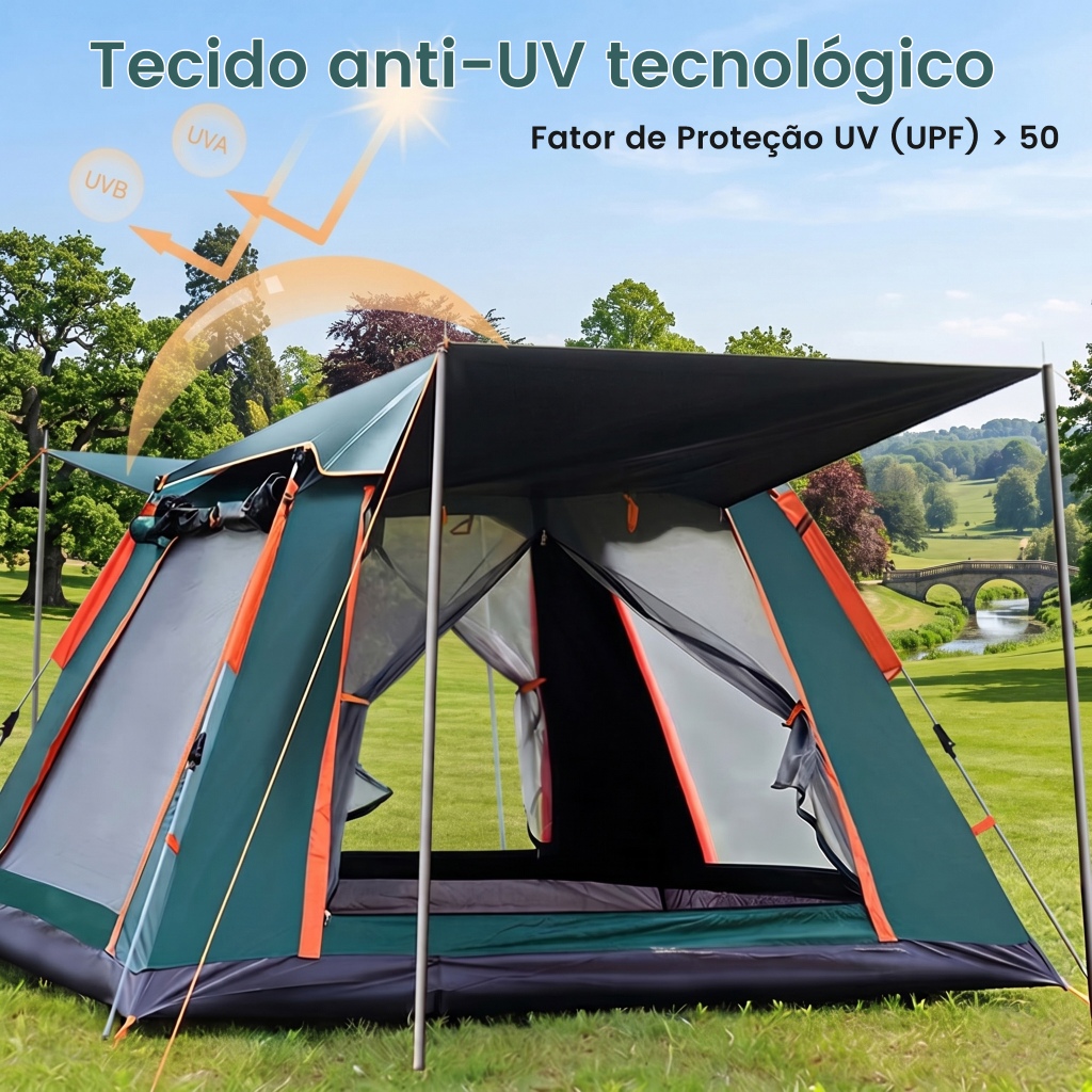 Barraca Tenda de camping automática portatil grande impermeável para acampamento de 4-6-8 pessoas