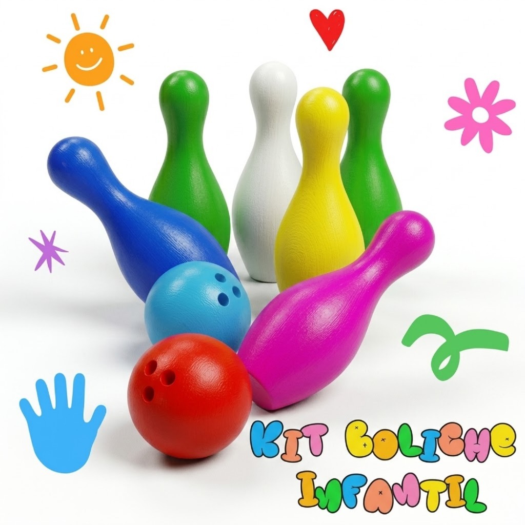 Kit Boliche Infantil 6 Pinos Com 2 Bolas Brinquedo Prenda
