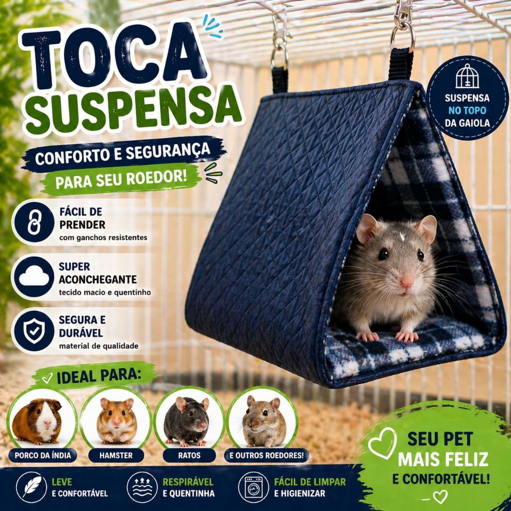 Toca Cama Para Calopsita e Pássaros Quentinha Para o Frio