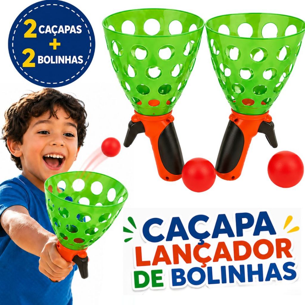 Brinquedo Divertido Para Crianças Catapulta 2 Lançador De Bolinhas Diversão Em Dupla Criança Adulto Diversão ao Ar Livre