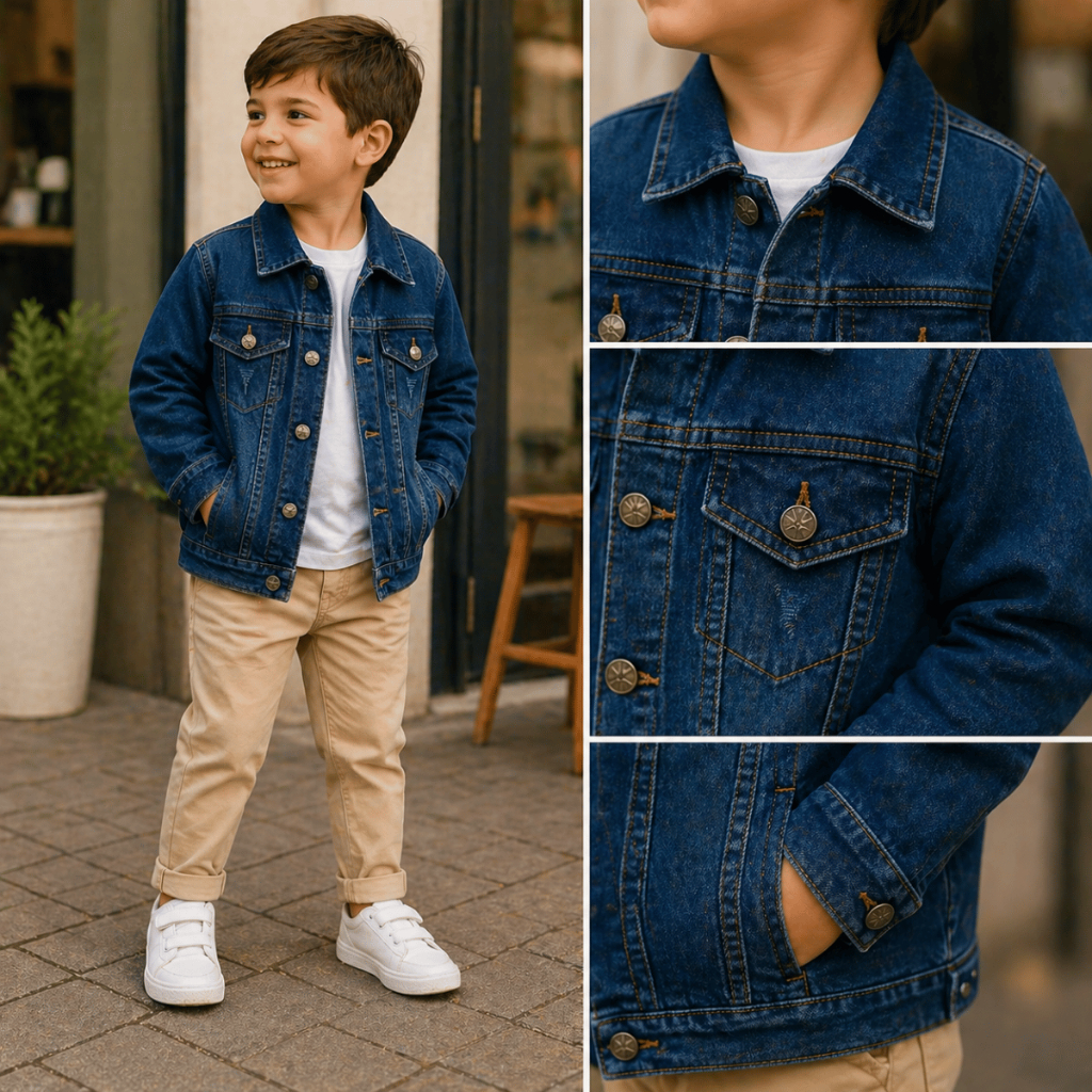 Jaqueta Jeans e Sarja Infantil Premium Menino e Menina do 1 ao 16 Confortável e Estilosa