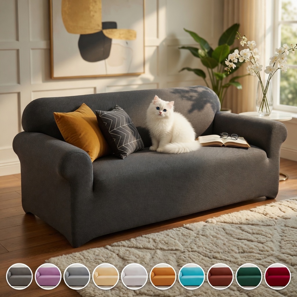 Capa De Sofá Lisa Avulsa 1/2/3/4  Lugares Diversas Cores Envio Imediato Ajustável Proteção Completa