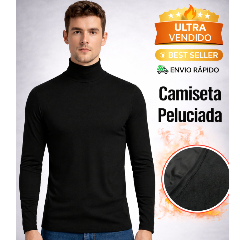 Camiseta Térmica Masculina Gola Alta – Forro Peluciado | Segunda Pele | Inverno Franelada Frio