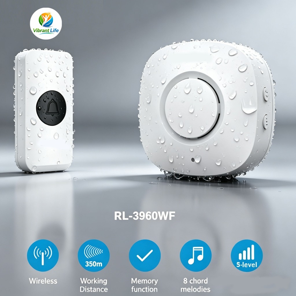 Campainha Sem Fio Inteligente Impermeável para Casa, Apartamento e Hotel com Longo Alcance