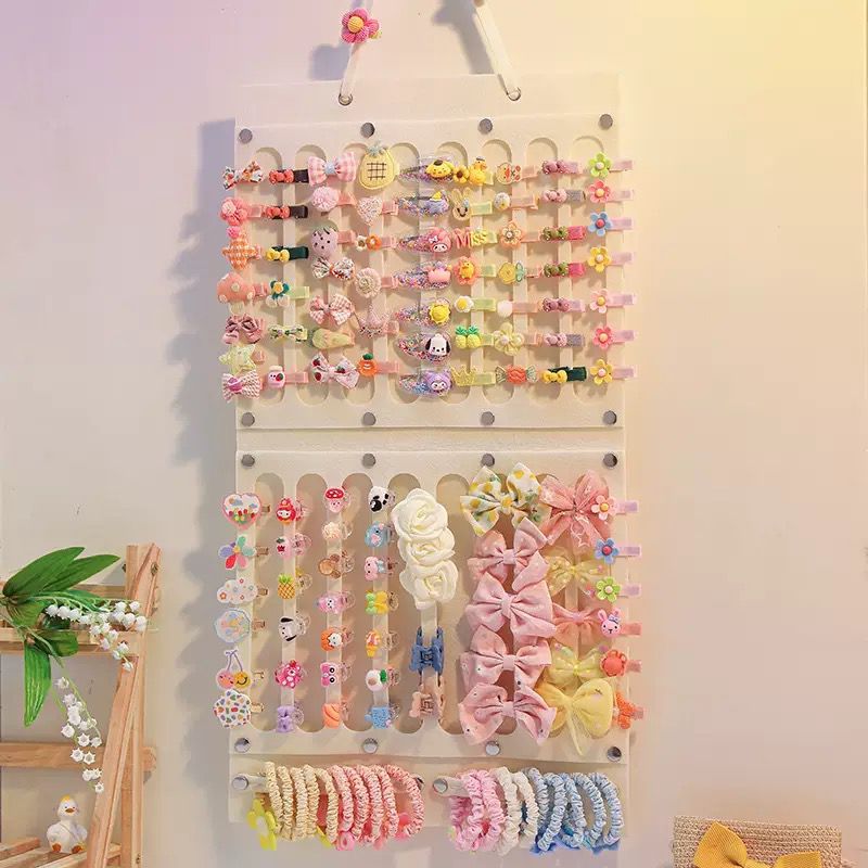 Porta Acessórios de Cabelo Infantil para Parede | Organizador em Feltro para Meninas | Prático e Decorativo
