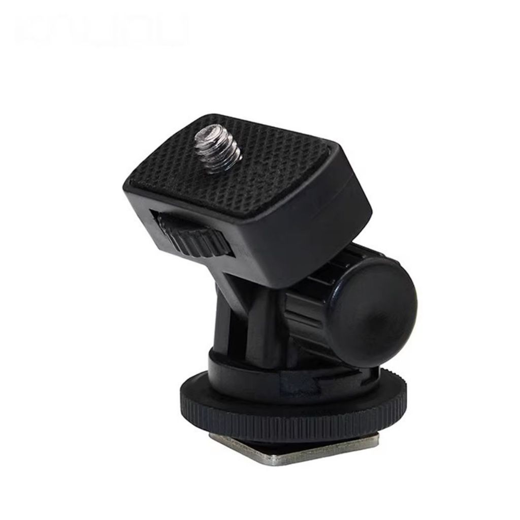 Sapata Articulável Inclinável 180 Graus p/ Flash, Led, Monitor e Ring Light Suporte Adaptador 1/4