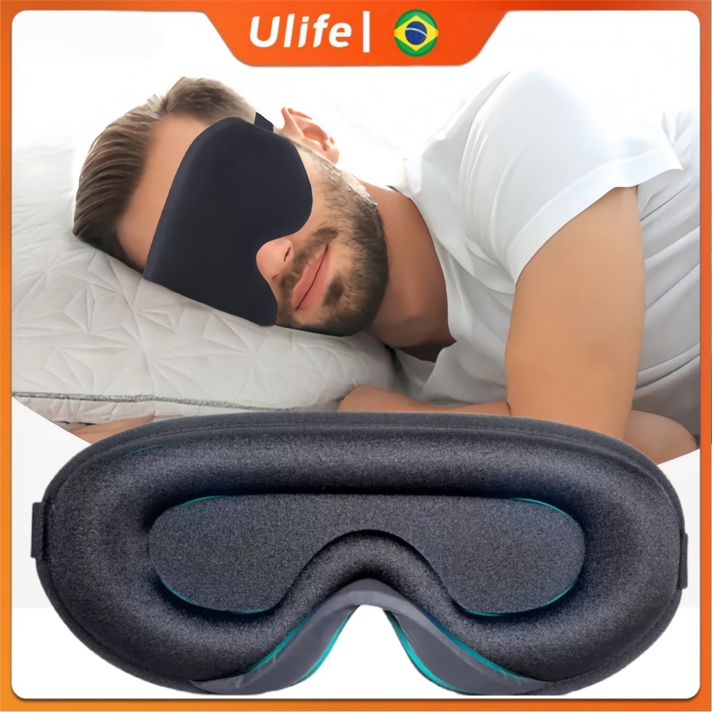 Máscara 3D de Espuma para Dormir  Tapa-Olho 100% Blackout Total Confortável e Zero Pressão