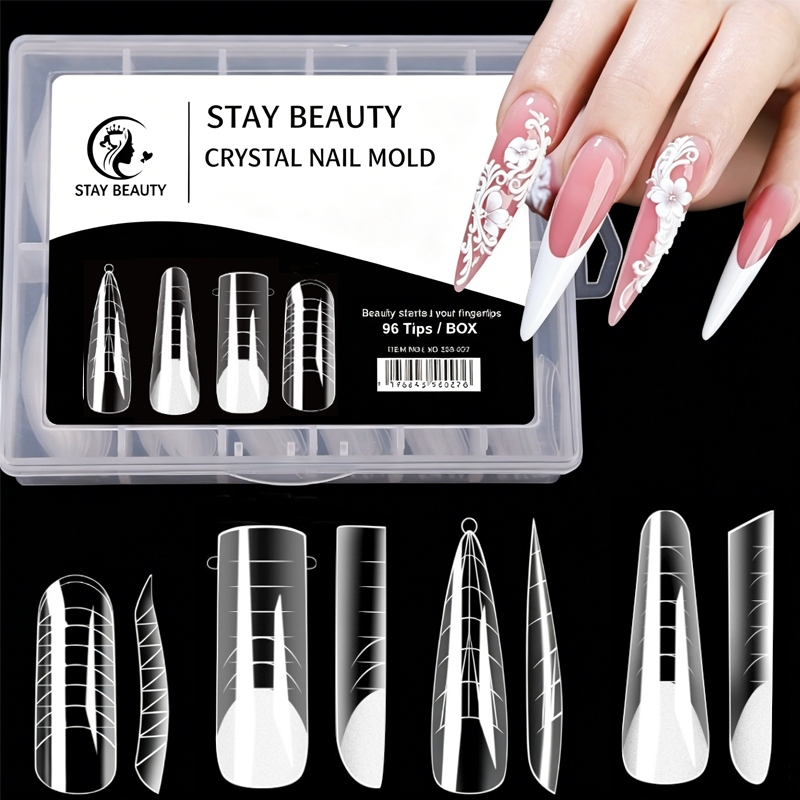 Molde F1 Para Unha Nail Tips 4 Formatos diferentes 96 pçs Stay Beauty