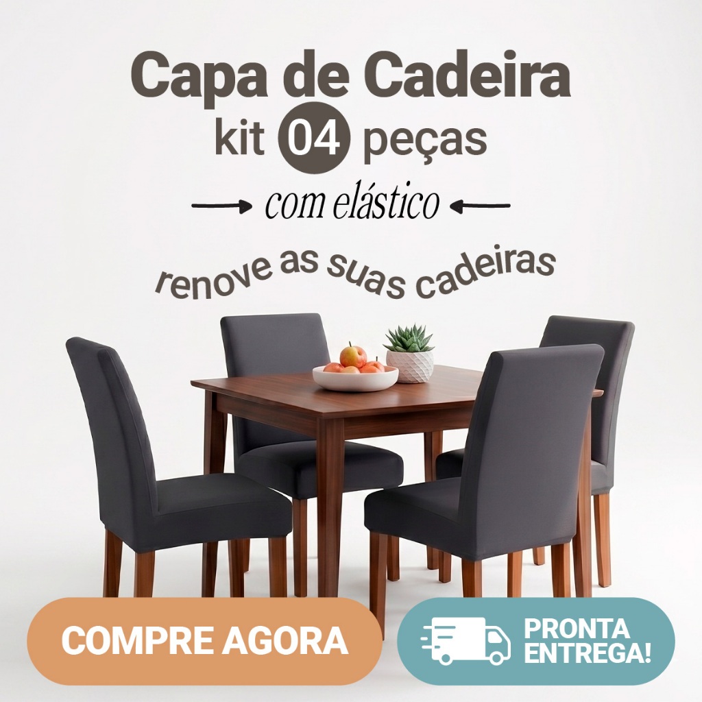 Kit 4 Capas para Cadeira com Elástico Malha Gel Imperdível