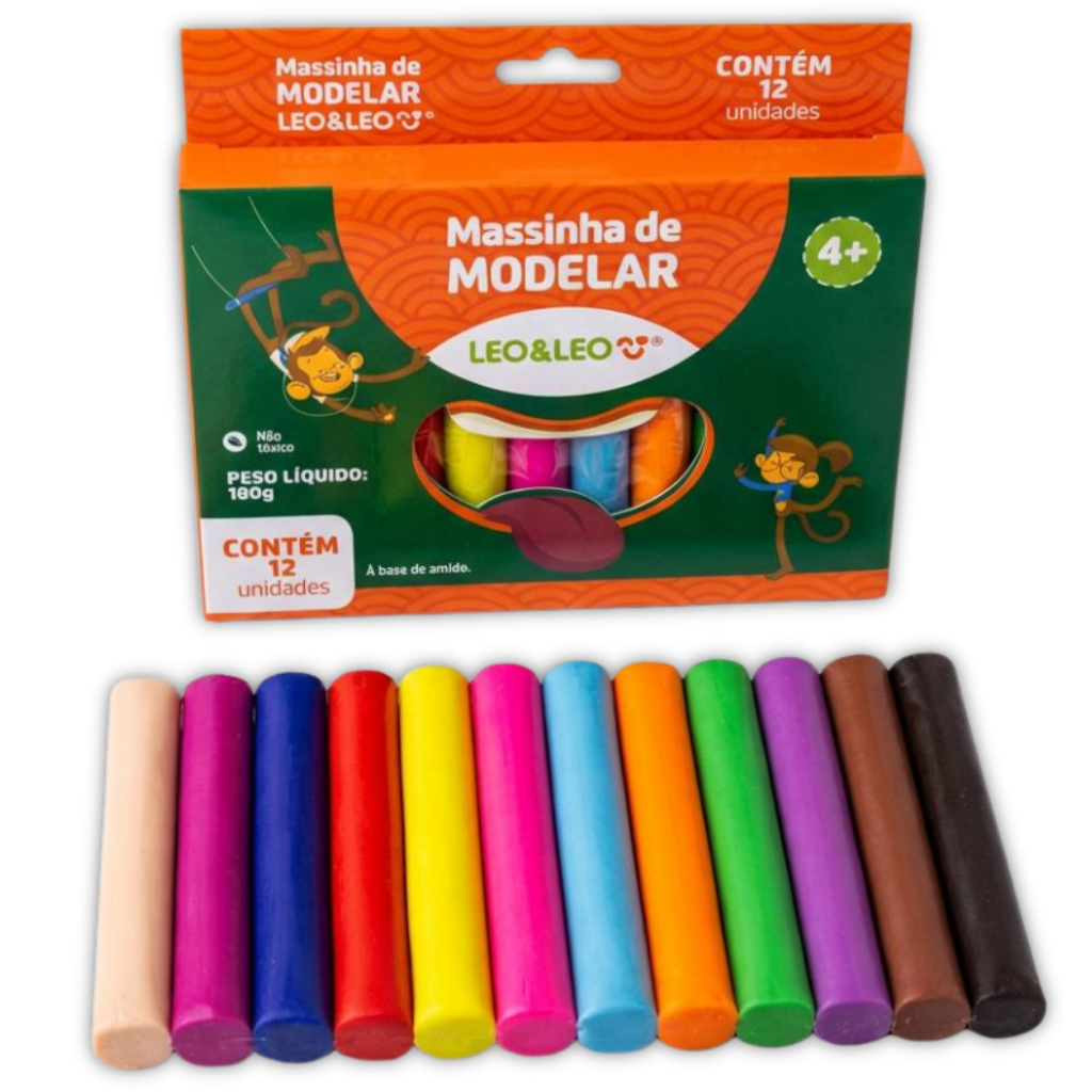 Massinha de Modelar Leo&Leo com Cores Vibrantes e Seguras para Crianças