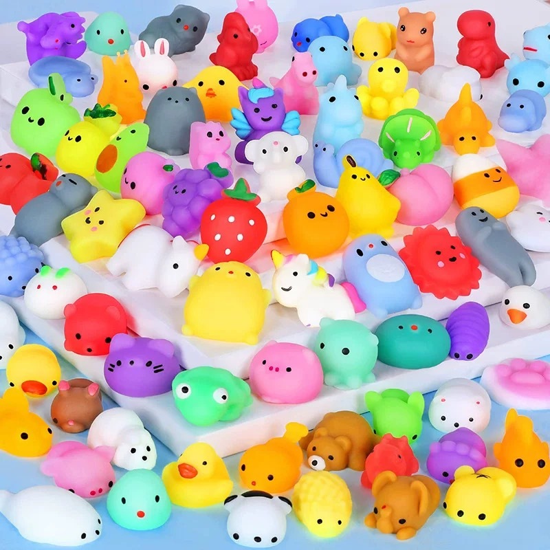 KIT 100 Squishy Mochi Bichinho Macio De Apertar de  Silicone