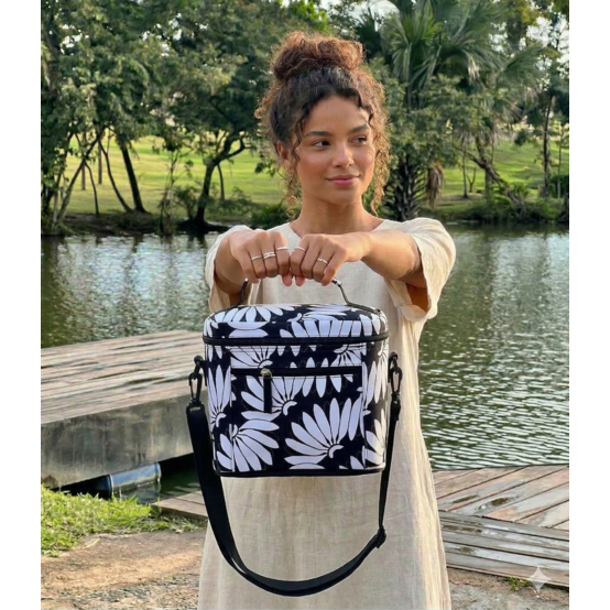 Bolsa Mini Cooler Térmica Feminina Lancheira Alça Transversal Regulável com Apoio Verão Envio Rápido