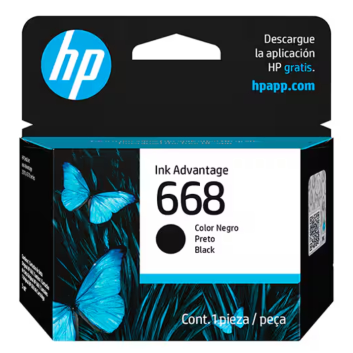 Cartucho de Tinta HP 668 Preto Original (7FP37VL) para HP DeskJet Ink Advantage 2975 - CX 1 UN