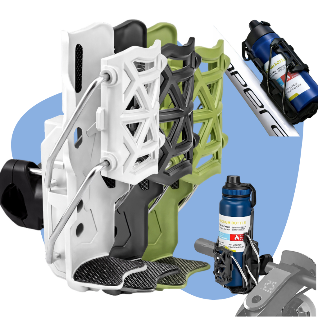 SUPORTE AJUSTÁVEL GARRAFA PORTA COPO CLIPE RÁPIDO REFORÇADO PARA MOTOS BICICLETAS BIKE ELÉTRICA!